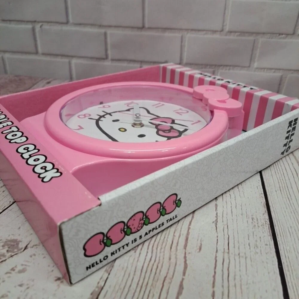 Sanrio Hello Kitty Accutime Table Top Clock Pink Battery Powered NIB - Picture 5 of 5
